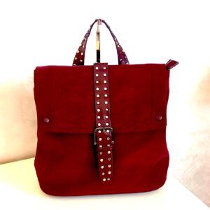 Zaino rock-chic da donna bordeaux con dettagli